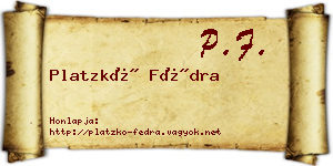 Platzkó Fédra névjegykártya